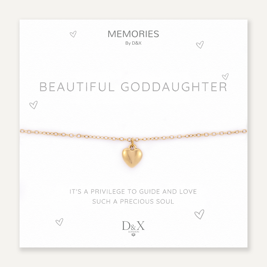 Memories: "BEAUTIFUL GODDAUGHTER" | Heart Bracelet | 18K Gold-Plated