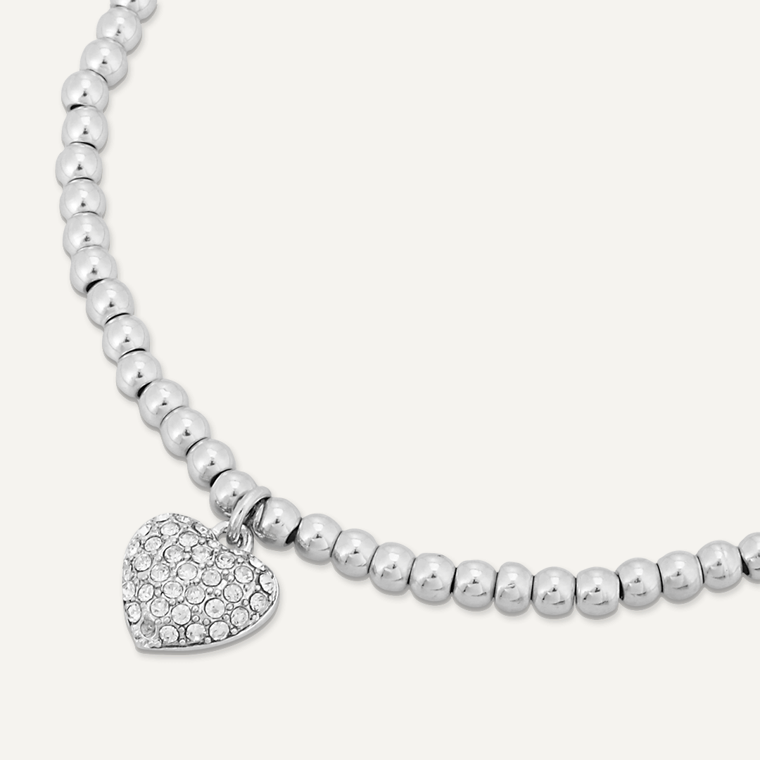 Memories: "ANHYGOEL NAN" | Heart Bracelet | White Gold-Plated