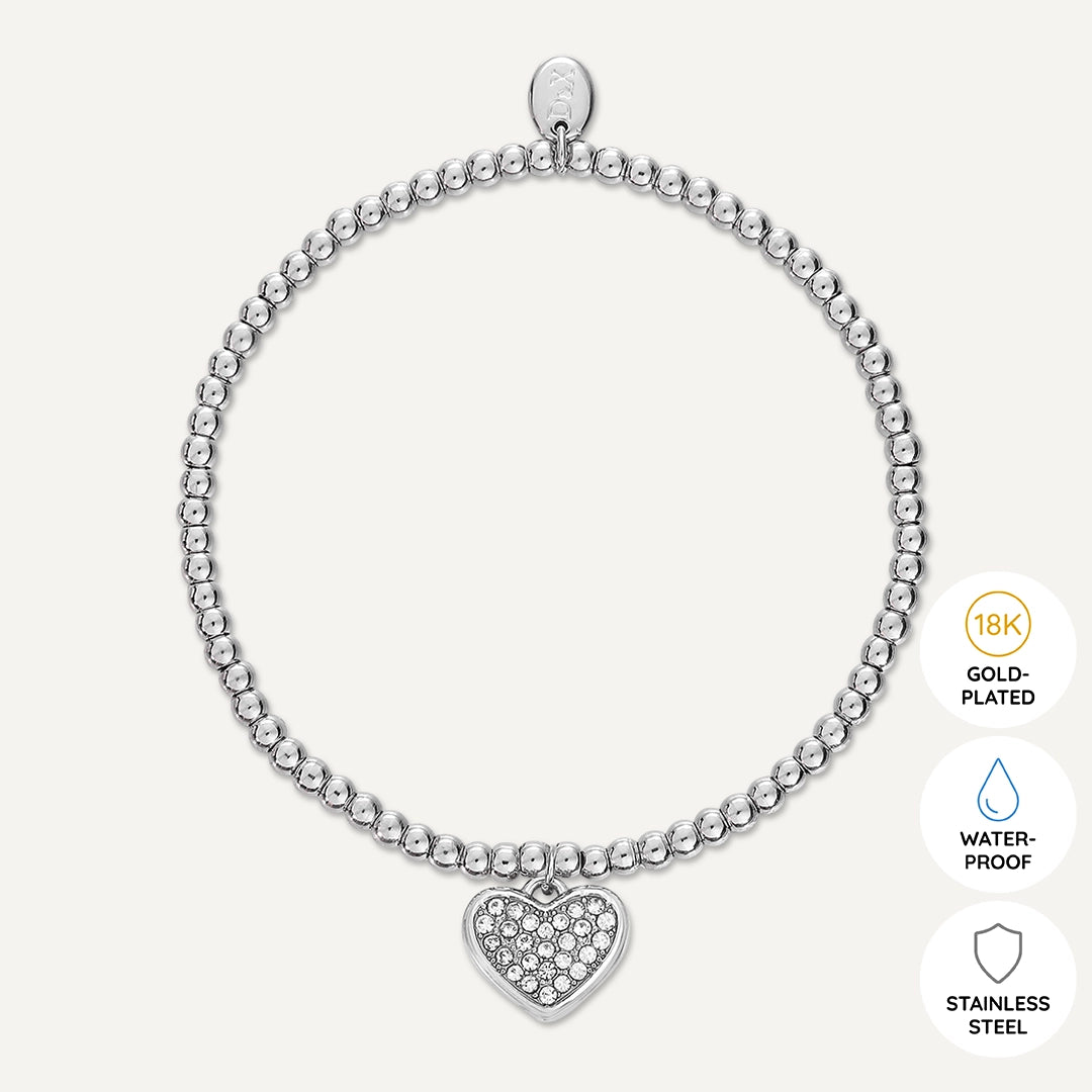 Memories: "AMAZING MOTHER-IN-LAW" | Heart Bracelet | White Gold-Plated