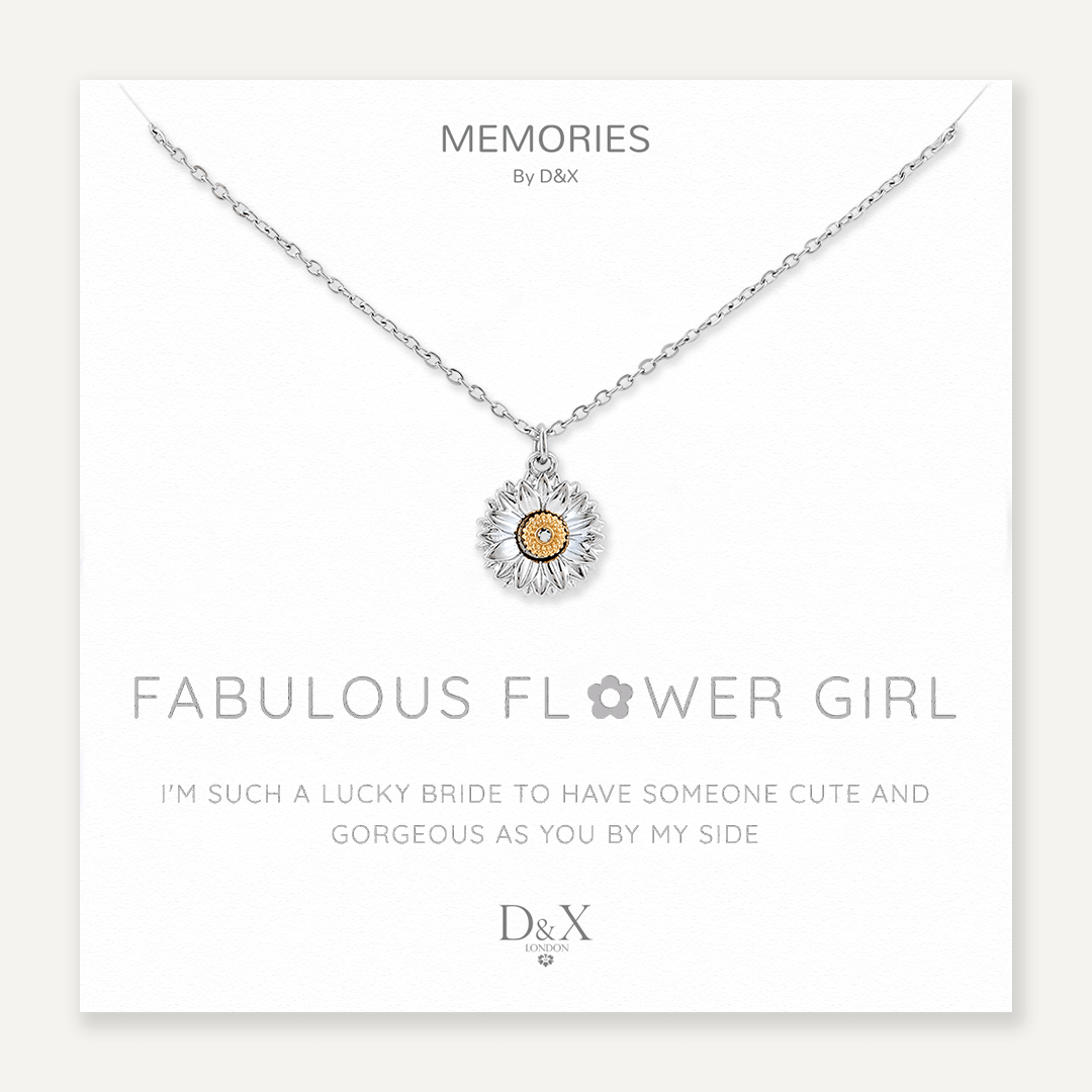 Memories: "FABULOUS FLOWER GIRL" | Flower Necklace | White Gold-Plated | Multi-Colour