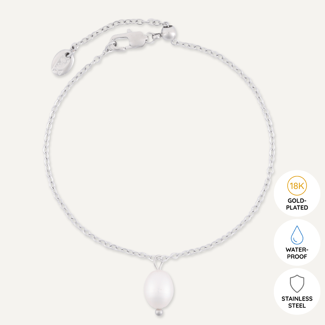 Memories: "AMAZING MOTHER OF THE GROOM" | Pearl Bracelet | White Gold-Plated