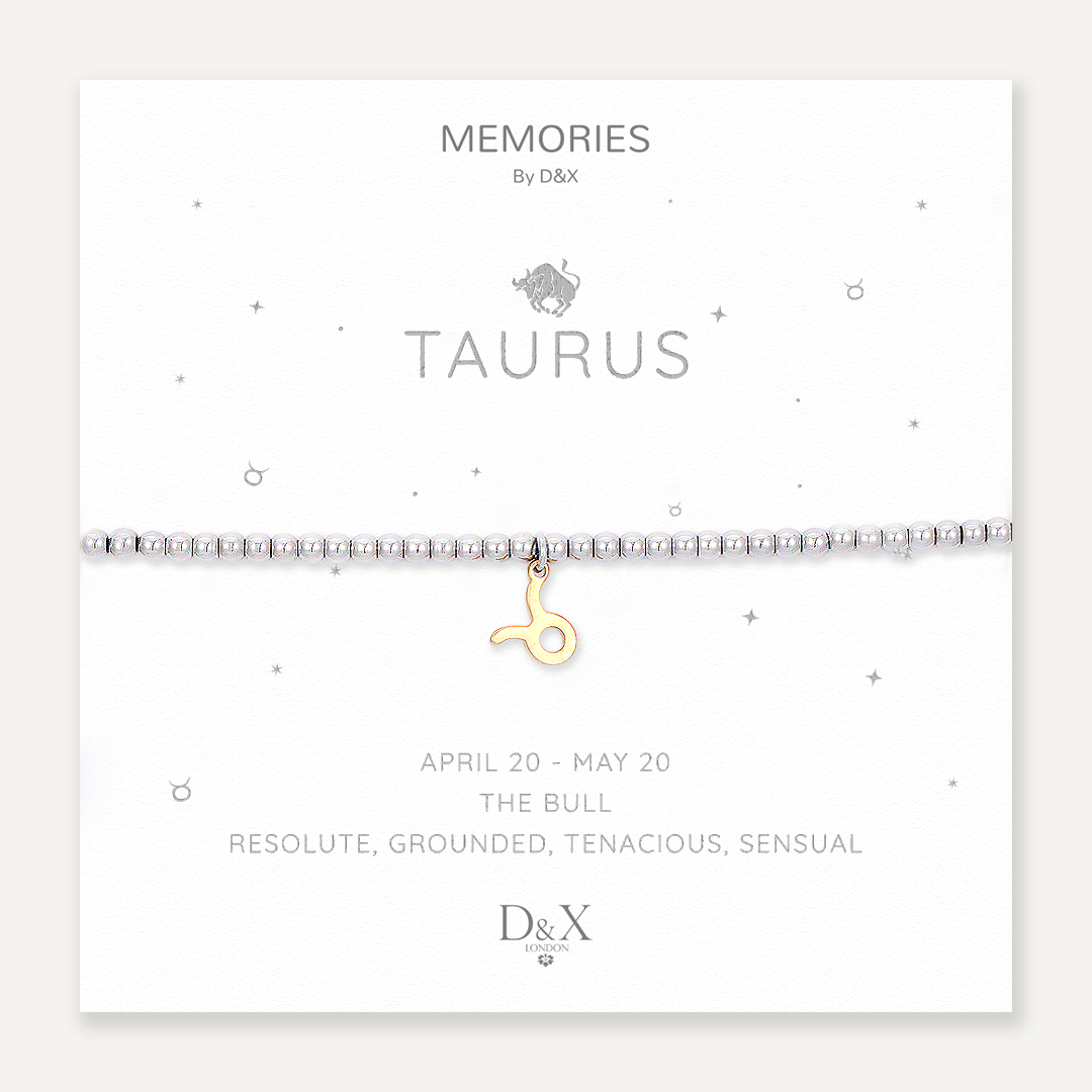 Memories: "TAURUS" | The Bull Bracelet | White Gold & 18K Gold-Plated