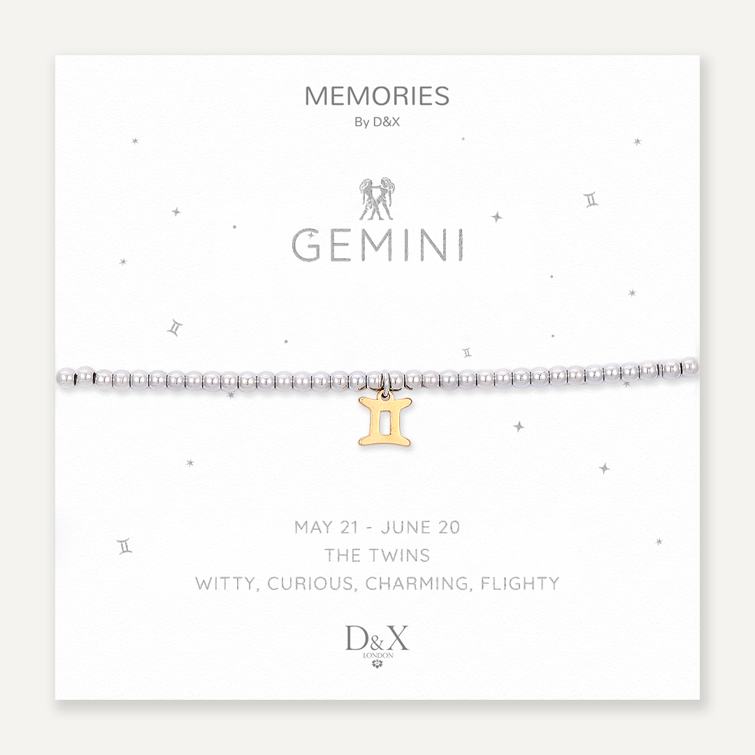 Memories: "GEMINI" | The Twins Bracelet | White Gold & 18K Gold-Plated