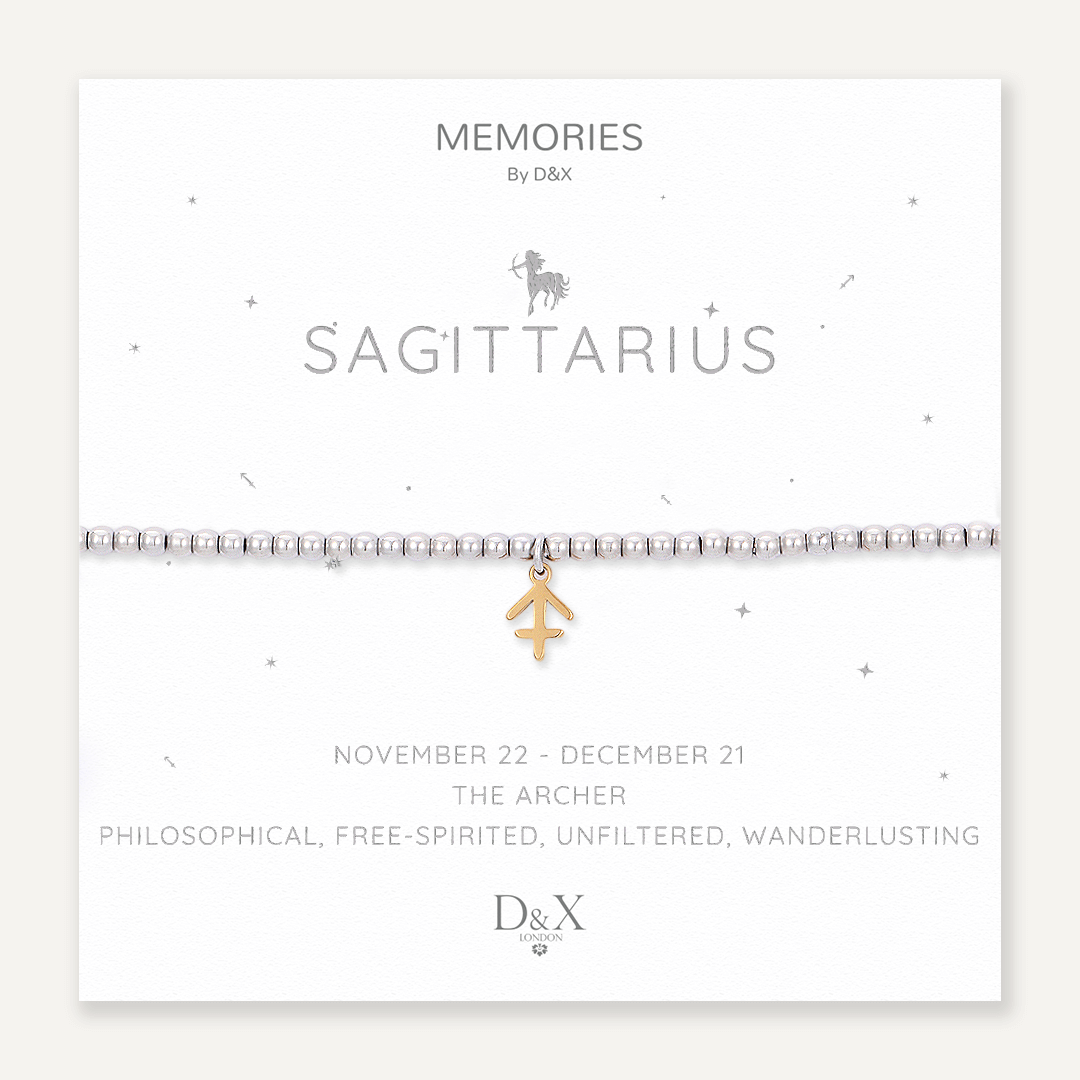 Memories: "SAGITTARIUS" | The Archer Bracelet | White Gold & 18K Gold-Plated