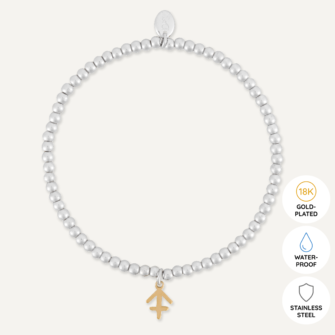 Memories: "SAGITTARIUS" | The Archer Bracelet | White Gold & 18K Gold-Plated