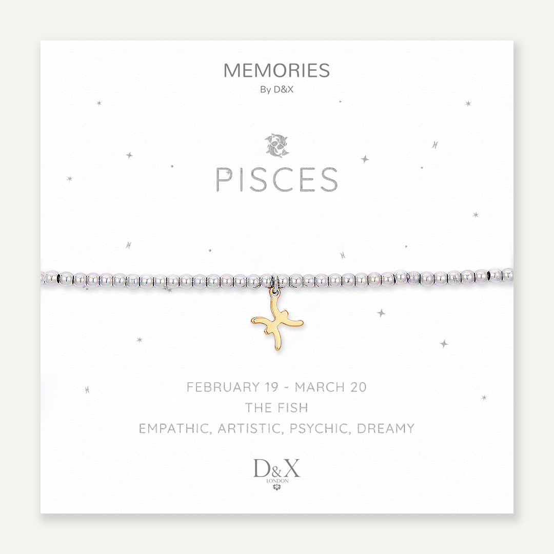 Memories: "PISCES" | The Fish Bracelet | White Gold & 18K Gold-Plated