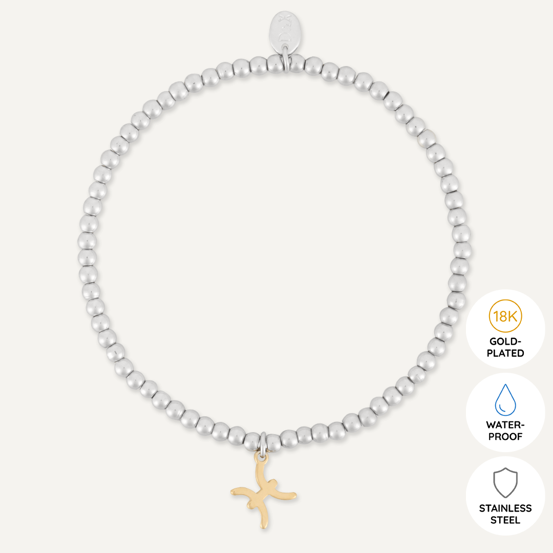 Memories: "PISCES" | The Fish Bracelet | White Gold & 18K Gold-Plated