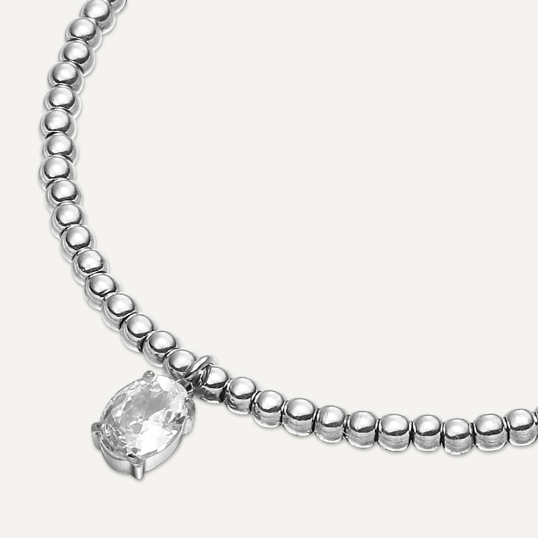 Memories: "APRIL" | Diamond Bracelet | White Gold-Plated