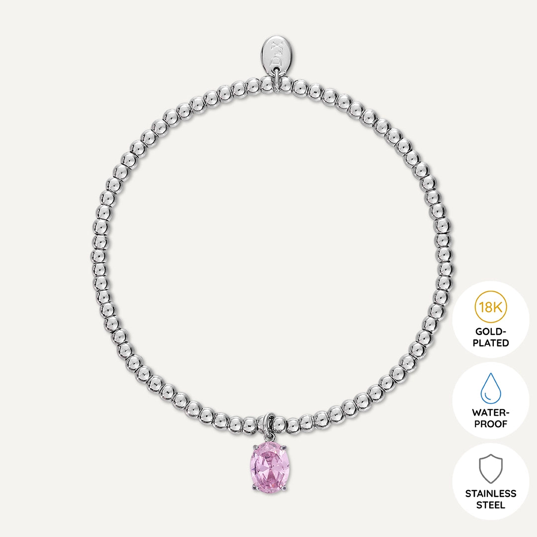 Memories: "JUNE" | Alexandrite Bracelet | White Gold-Plated