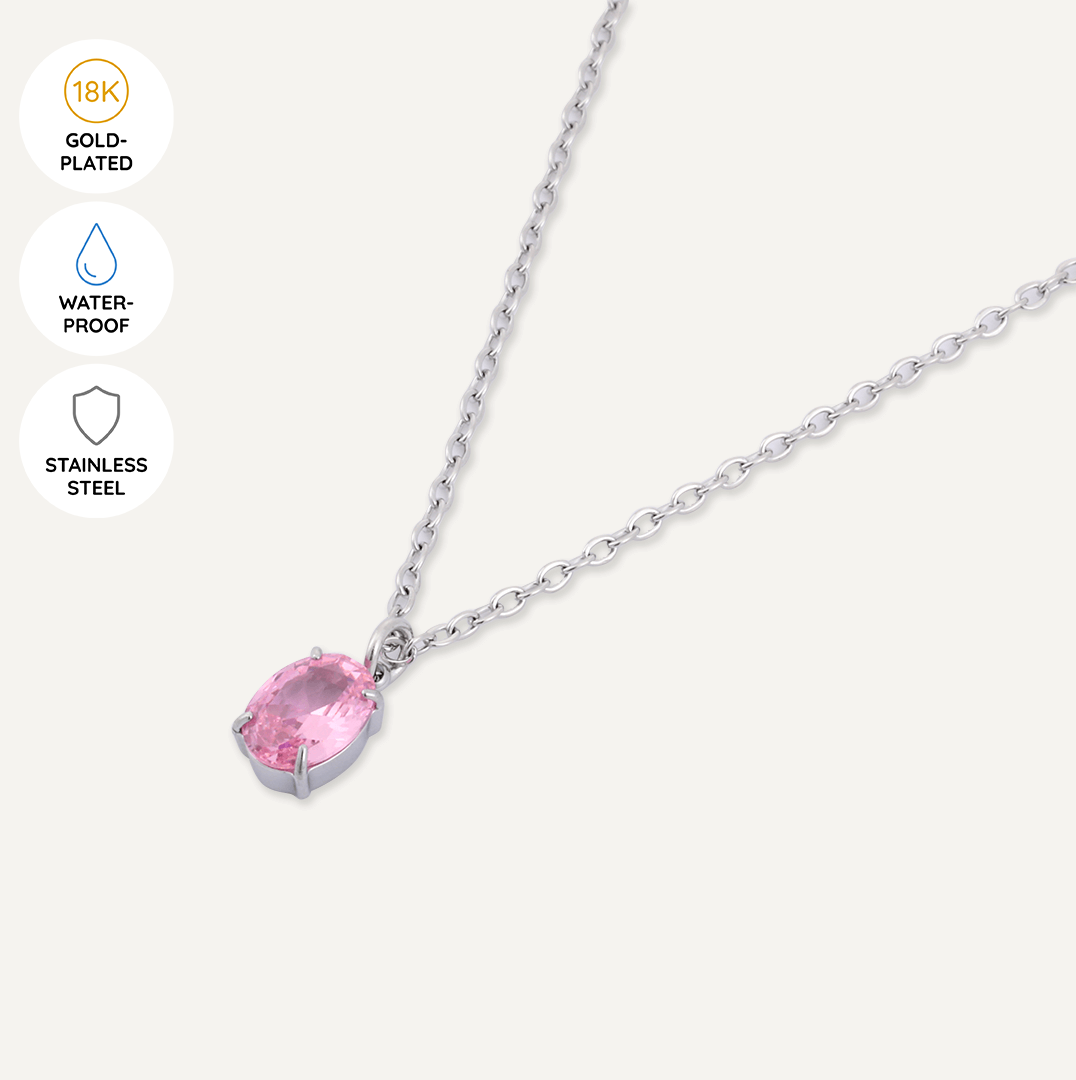 Memories: "JUNE" | Alexandrite Necklace | White Gold-Plated