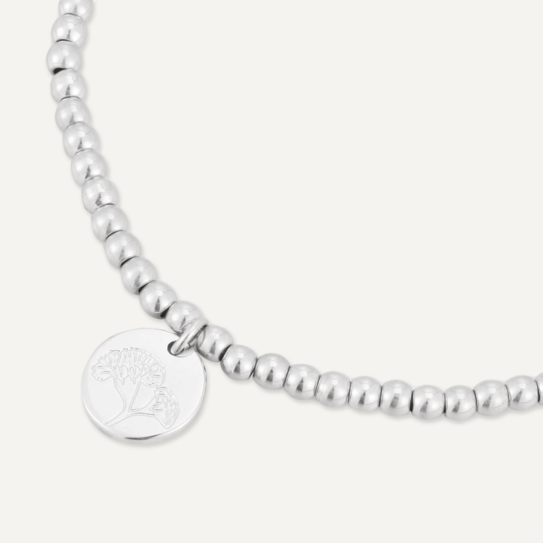 Memories: "JANUARY" | Carnation Bracelet | White Gold-Plated