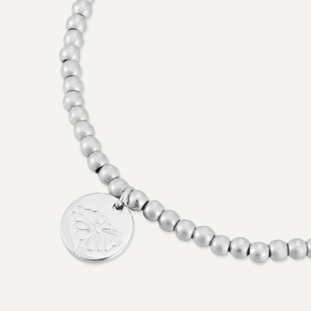 Memories: "APRIL" | Daisy Bracelet | White Gold-Plated