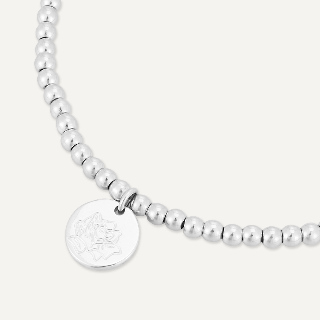 Memories: "JUNE" | Rose Bracelet | White Gold-Plated