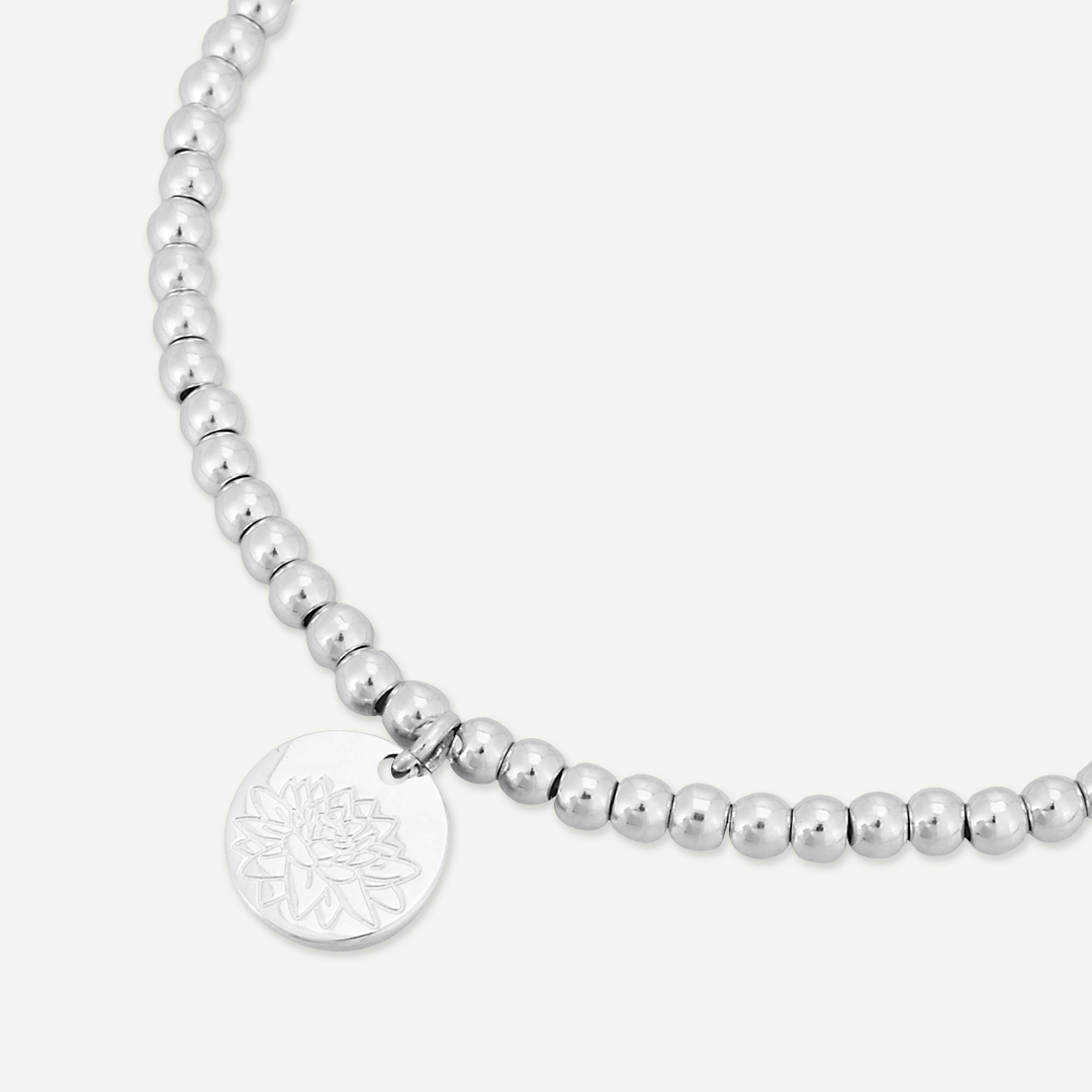 Memories: "JULY" | Lotus Bracelet | White Gold-Plated