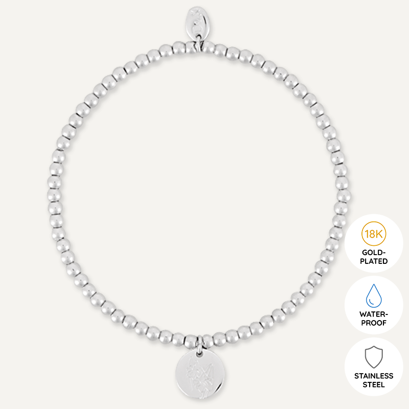 Memories: "AUGUST" | Gladiolus Bracelet | White Gold-Plated