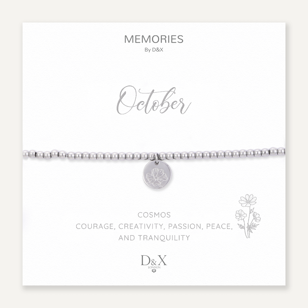 Memories: "OCTOBER" | Cosmos Bracelet | White Gold-Plated