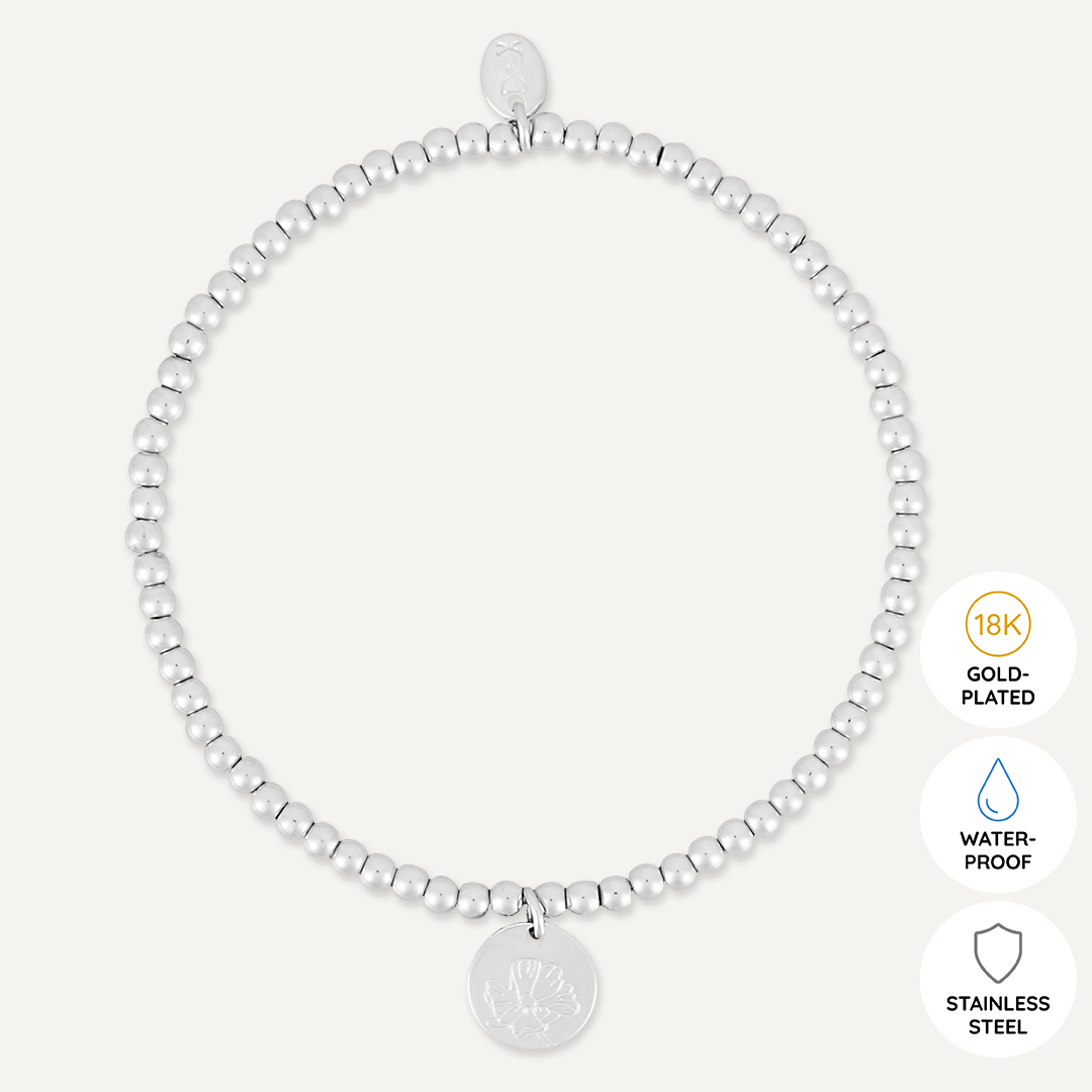 Memories: "OCTOBER" | Cosmos Bracelet | White Gold-Plated