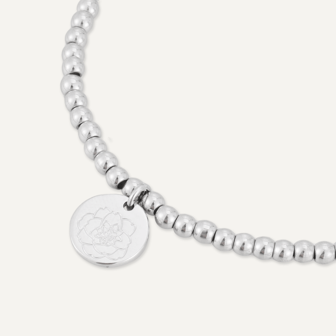 Memories: "NOVEMBER" | Camellia Bracelet | White Gold-Plated