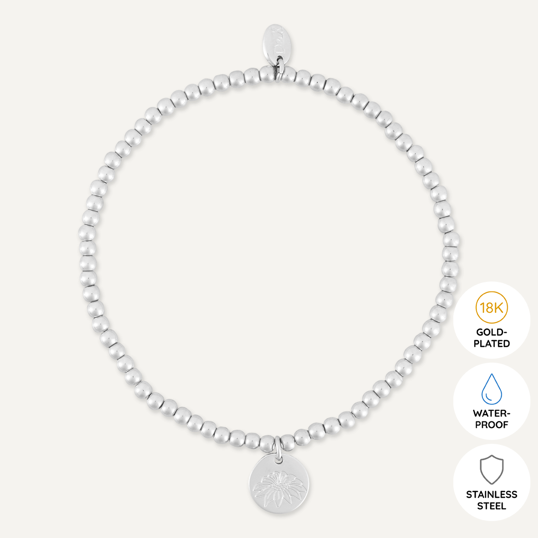 Memories: "DECEMBER" | Poinsettia Bracelet | White Gold-Plated