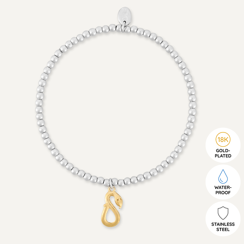 Memories: "YEAR OF THE SNAKE" | Snake Bracelet | White Gold & 18K Gold-Plated