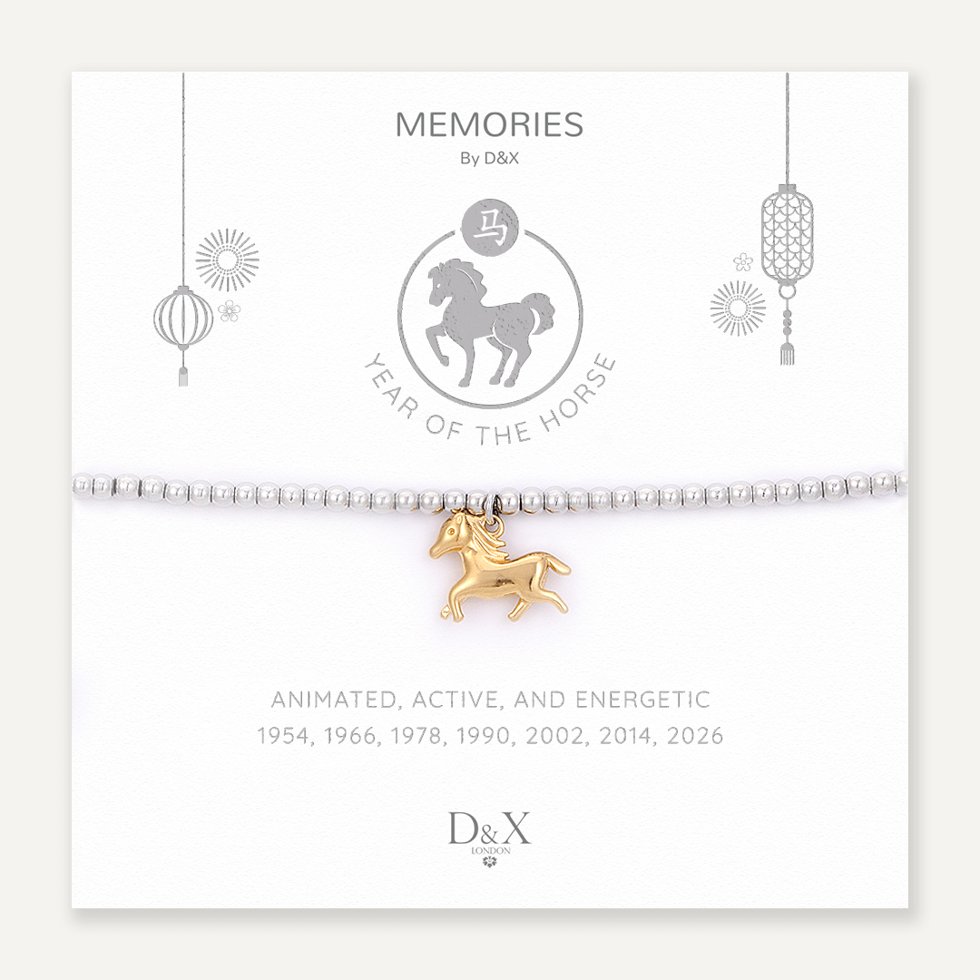 Memories: "YEAR OF THE HORSE" | Horse Bracelet | White Gold & 18K Gold-Plated