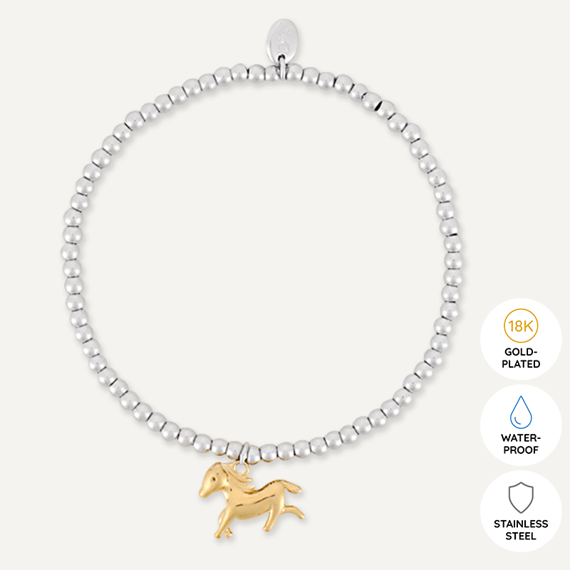 Memories: "YEAR OF THE HORSE" | Horse Bracelet | White Gold & 18K Gold-Plated