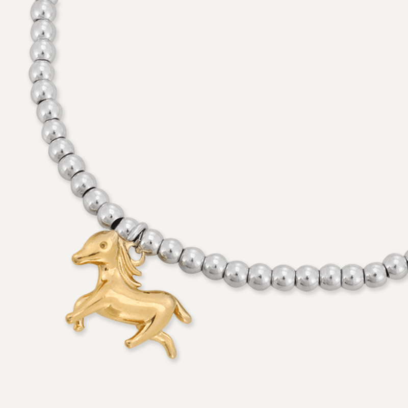 Memories: "YEAR OF THE HORSE" | Horse Bracelet | White Gold & 18K Gold-Plated