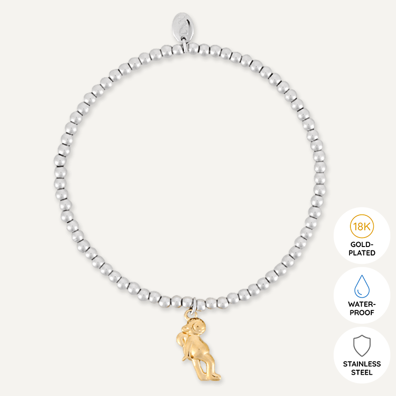 Memories: "YEAR OF THE MONKEY" | Monkey Bracelet | White Gold & 18K Gold-Plated