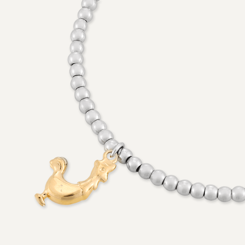 Memories: "YEAR OF THE ROOSTER" | Rooster Bracelet | White Gold & 18K Gold-Plated