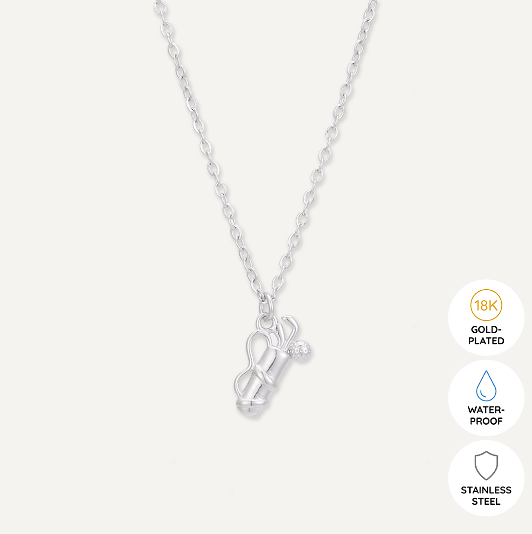 Memories: "HOLE IN ONE" | Golf Set Necklace | White Gold-Plated