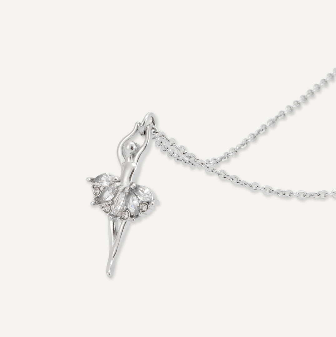 Memories: "ON POINTE" | Ballerina Necklace | White Gold-Plated