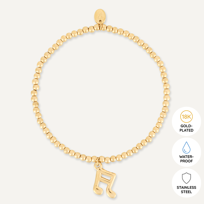 Memories: "TAKE NOTE" | Music Note Bracelet | 18K Gold-Plated