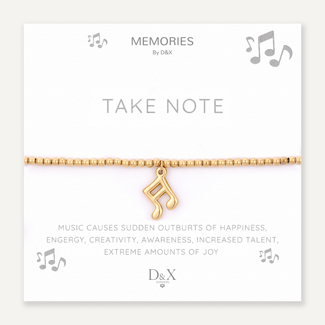 Memories: "TAKE NOTE" | Music Note Bracelet | 18K Gold-Plated