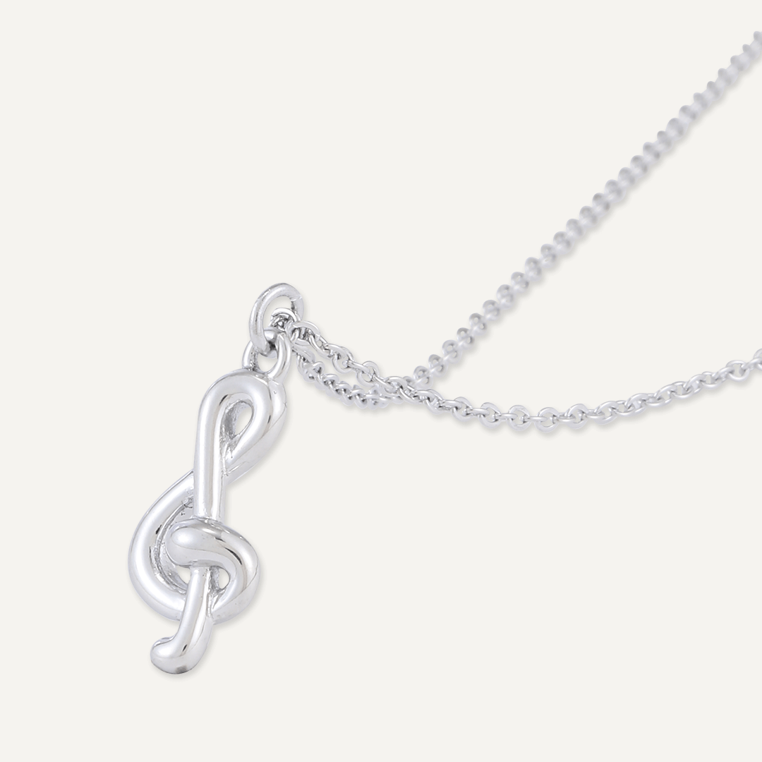 Memories: "TAKE NOTE" | Music Note Necklace | White Gold-Plated