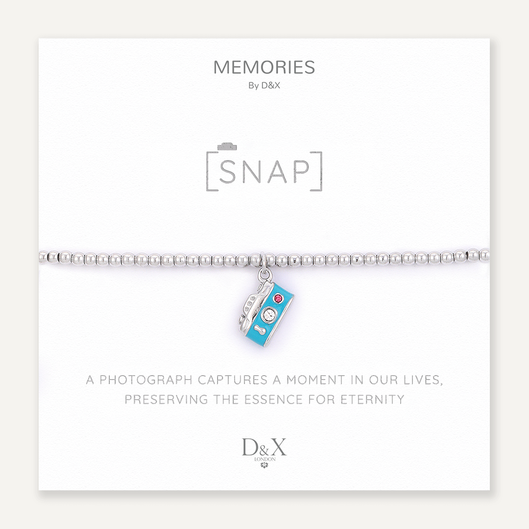 Memories: "SNAP" | Camera Bracelet | White Gold-Plated | Multi-Colour