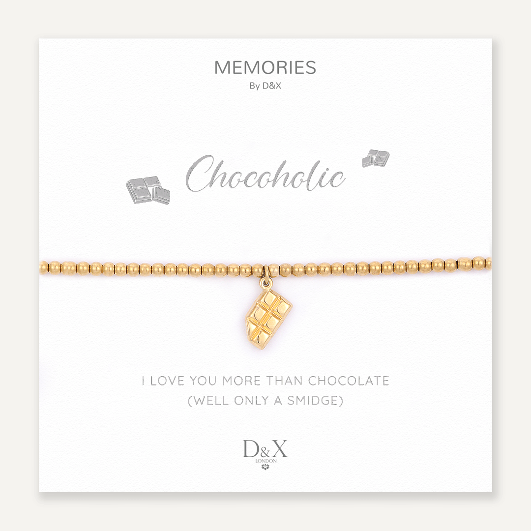 Memories: "CHOCOHOLIC" | Chocolate Bar Bracelet | 18K Gold-Plated