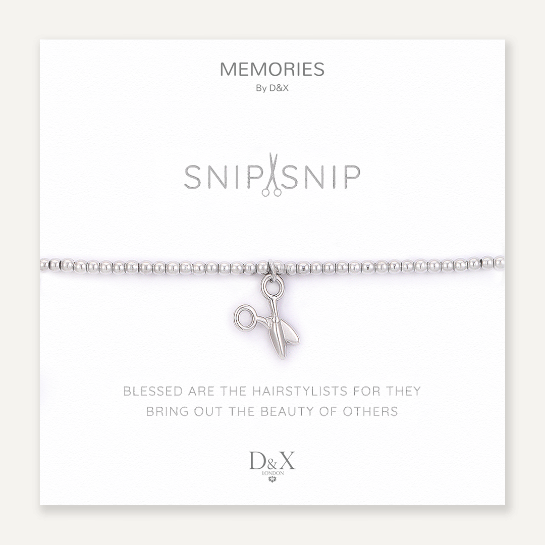 Memories: "SNIP SNIP" | Scissors Bracelet | White Gold-Plated