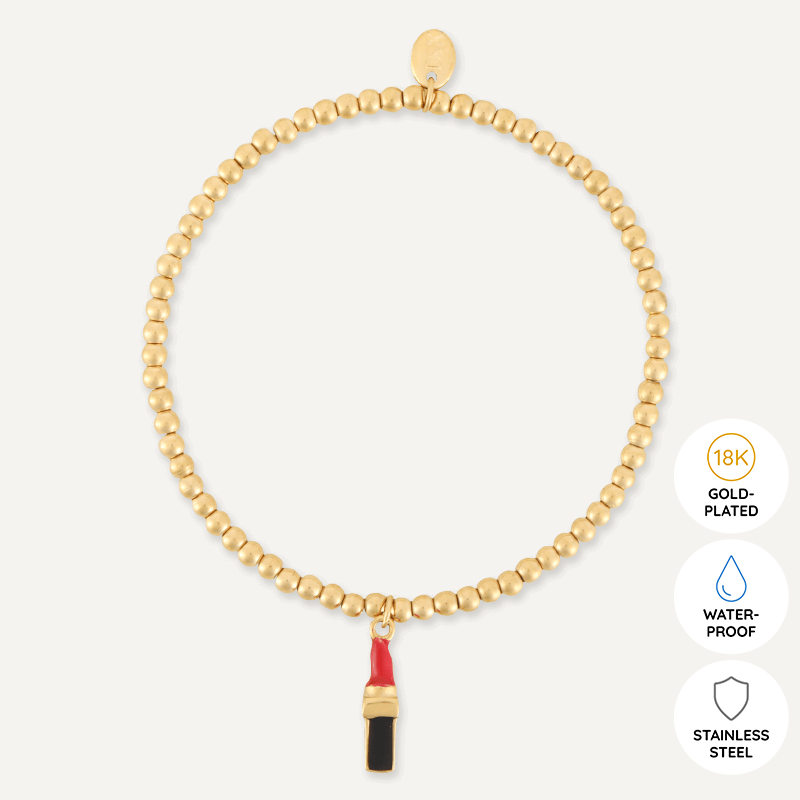 Memories: "MAKEOVER" | Lipstick Bracelet | 18K Gold-Plated