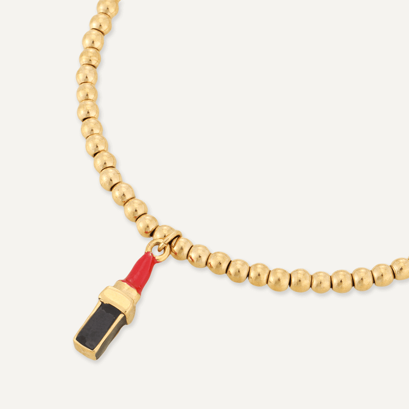 Memories: "MAKEOVER" | Lipstick Bracelet | 18K Gold-Plated