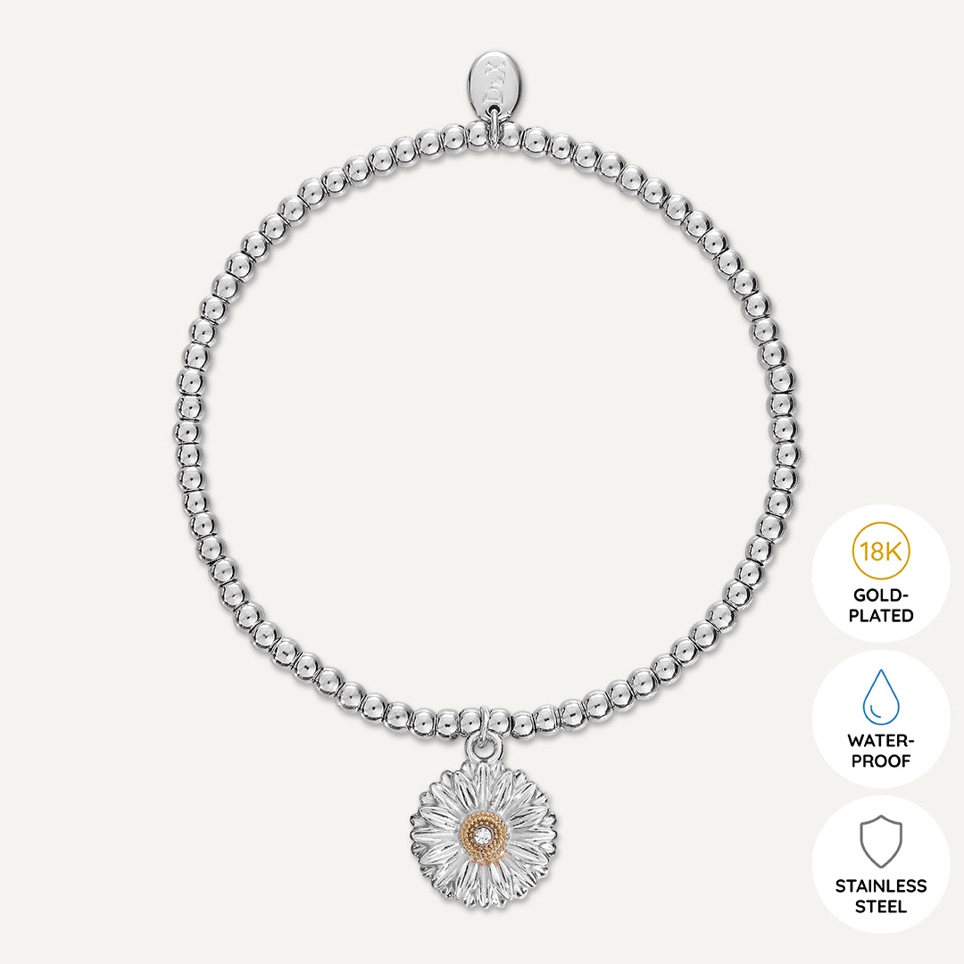 Memories: "PETAL" | Flower Bracelet | White Gold-Plated | Multi-Colour