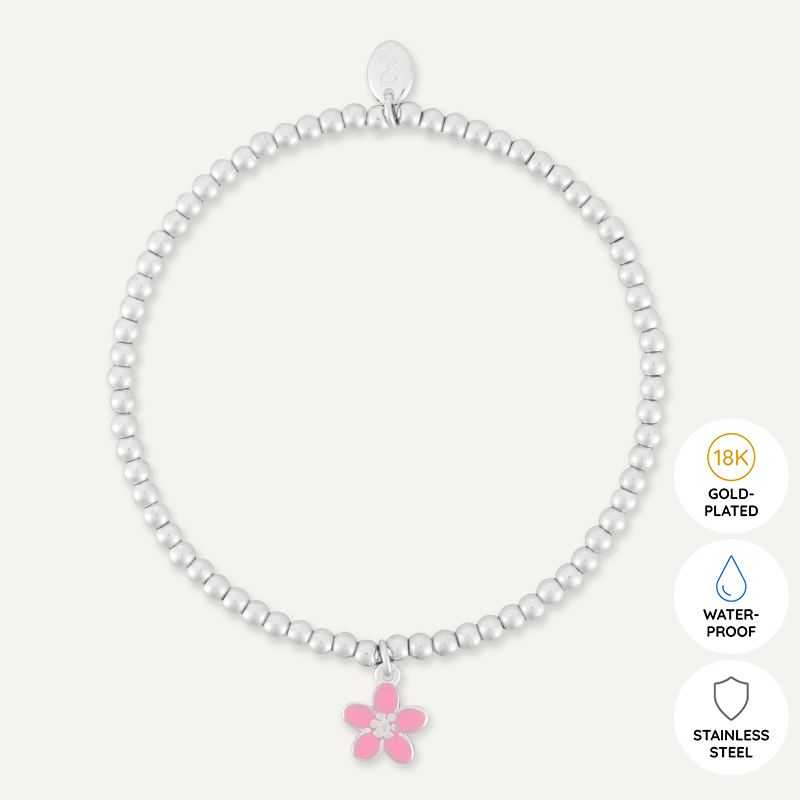 Memories: "PETAL" | Flower Bracelet | White Gold-Plated | Multi-Colour