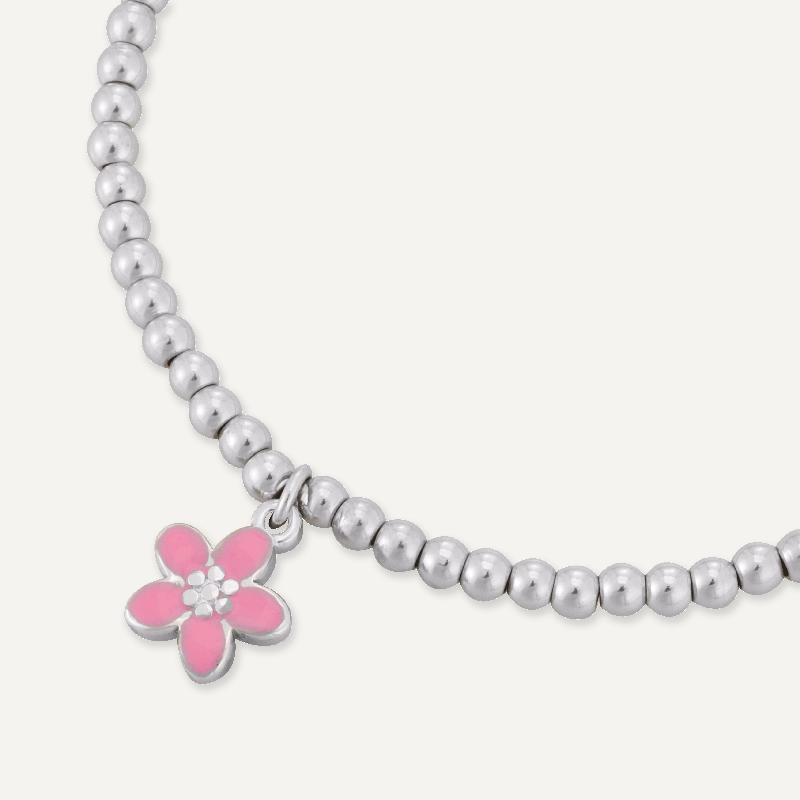 Memories: "PETAL" | Flower Bracelet | White Gold-Plated | Multi-Colour