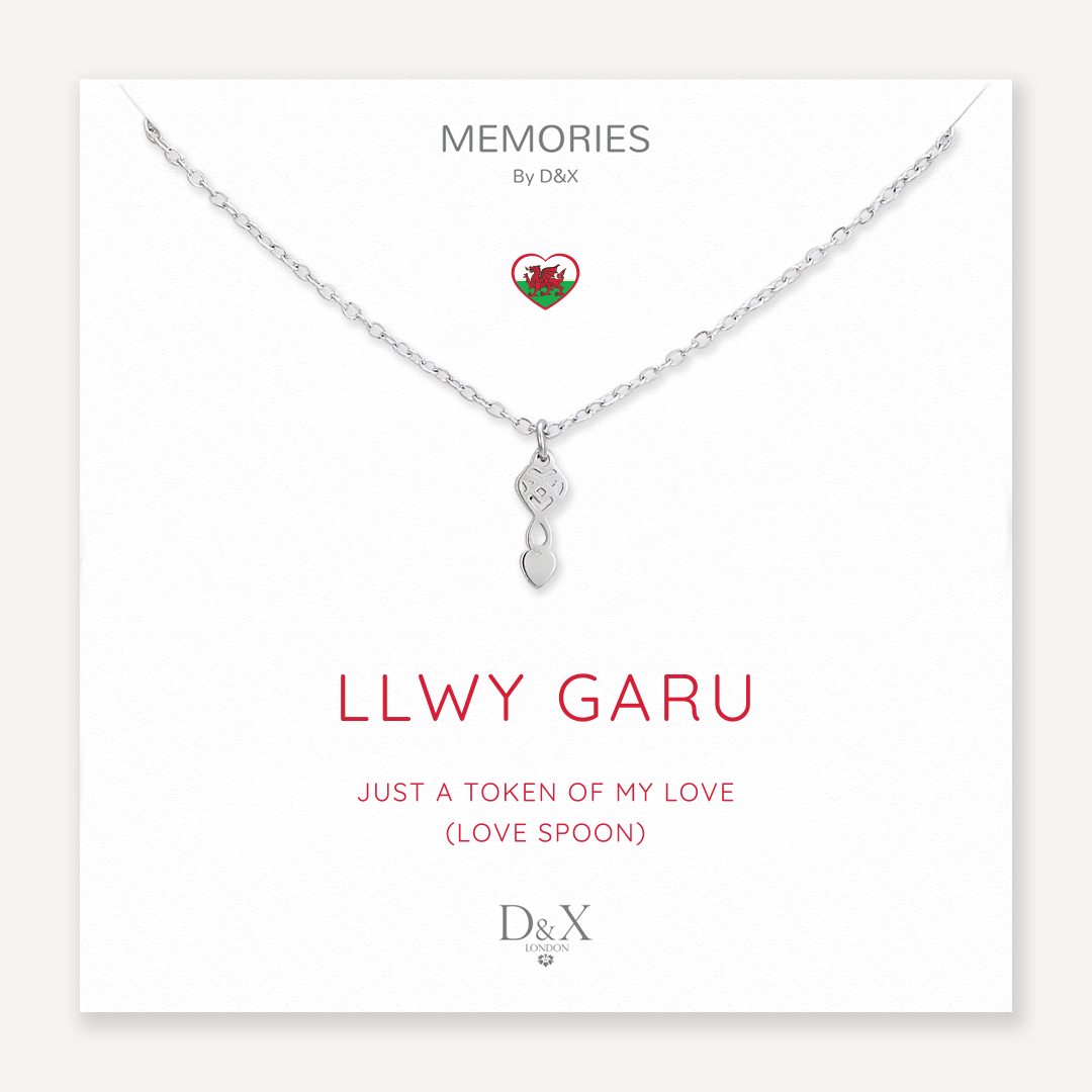 Memories: "LLWY GARU" | Spoon Necklace | White Gold-Plated