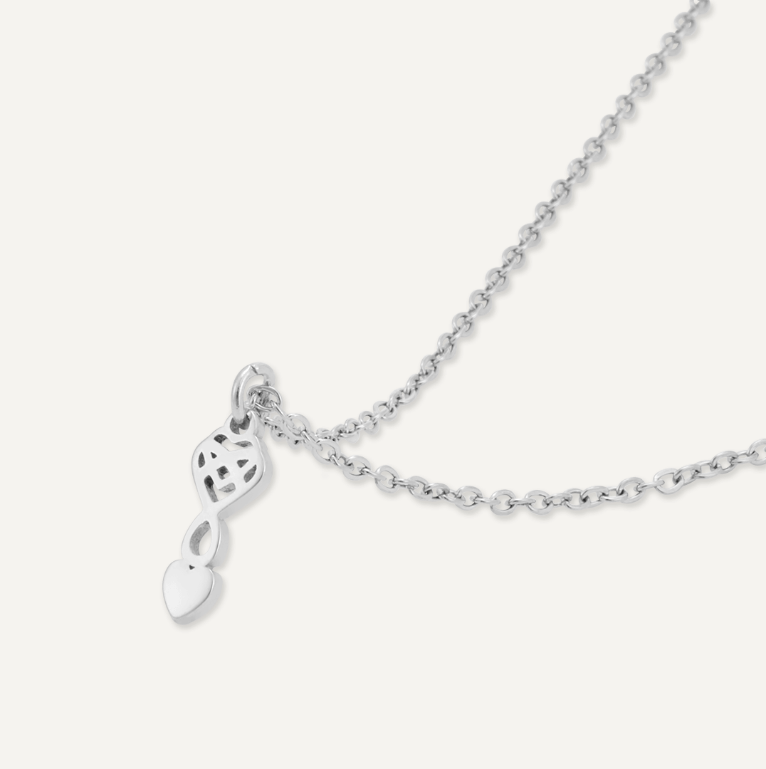 Memories: "LLWY GARU" | Spoon Necklace | White Gold-Plated