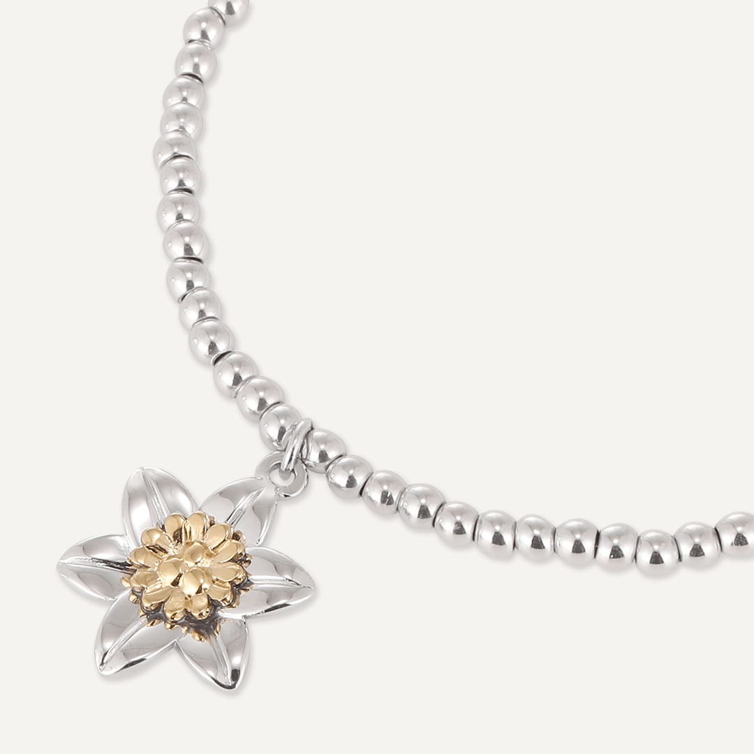 Memories: "CENHINEN PEDR" | Daffodils Bracelet | White Gold & 18K Gold-Plated