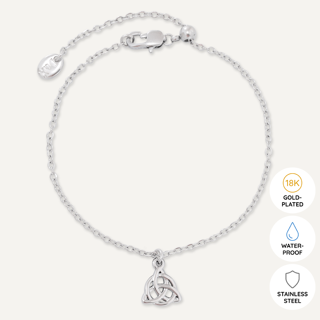 Memories: "TRINITY KNOT" | Knot Bracelet | White Gold-Plated