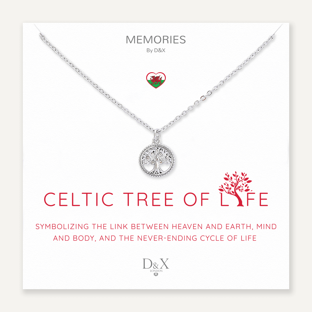 Memories: "CELTIC TREE OF LIFE" | Tree Necklace | White Gold-Plated