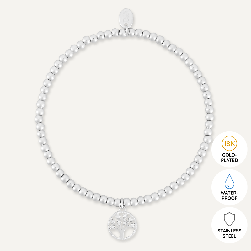 Memories: "CELTIC TREE OF LIFE" | Tree Bracelet | White Gold-Plated