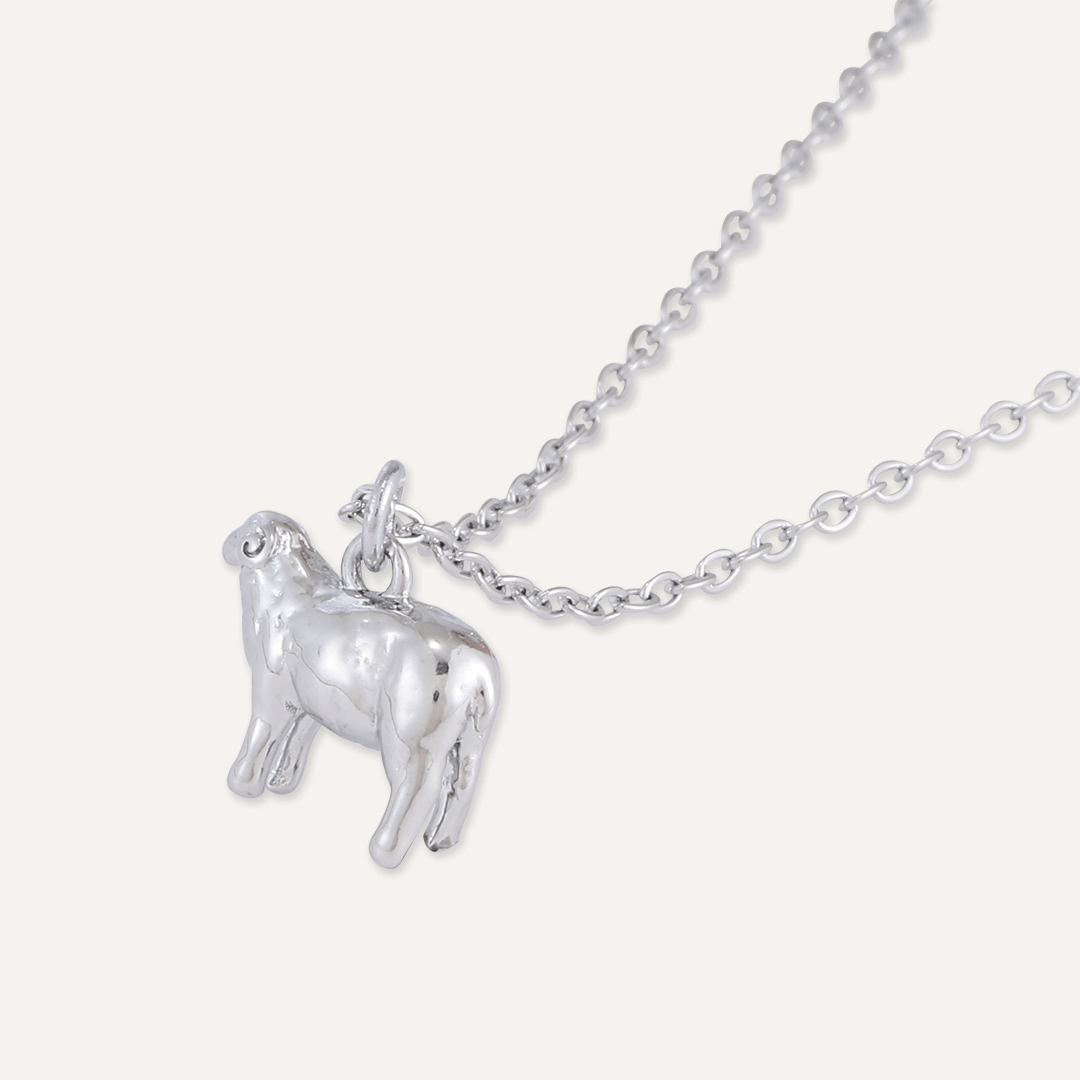 Memories: "I LOVE EWE" | Sheep Necklace | White Gold-Plated