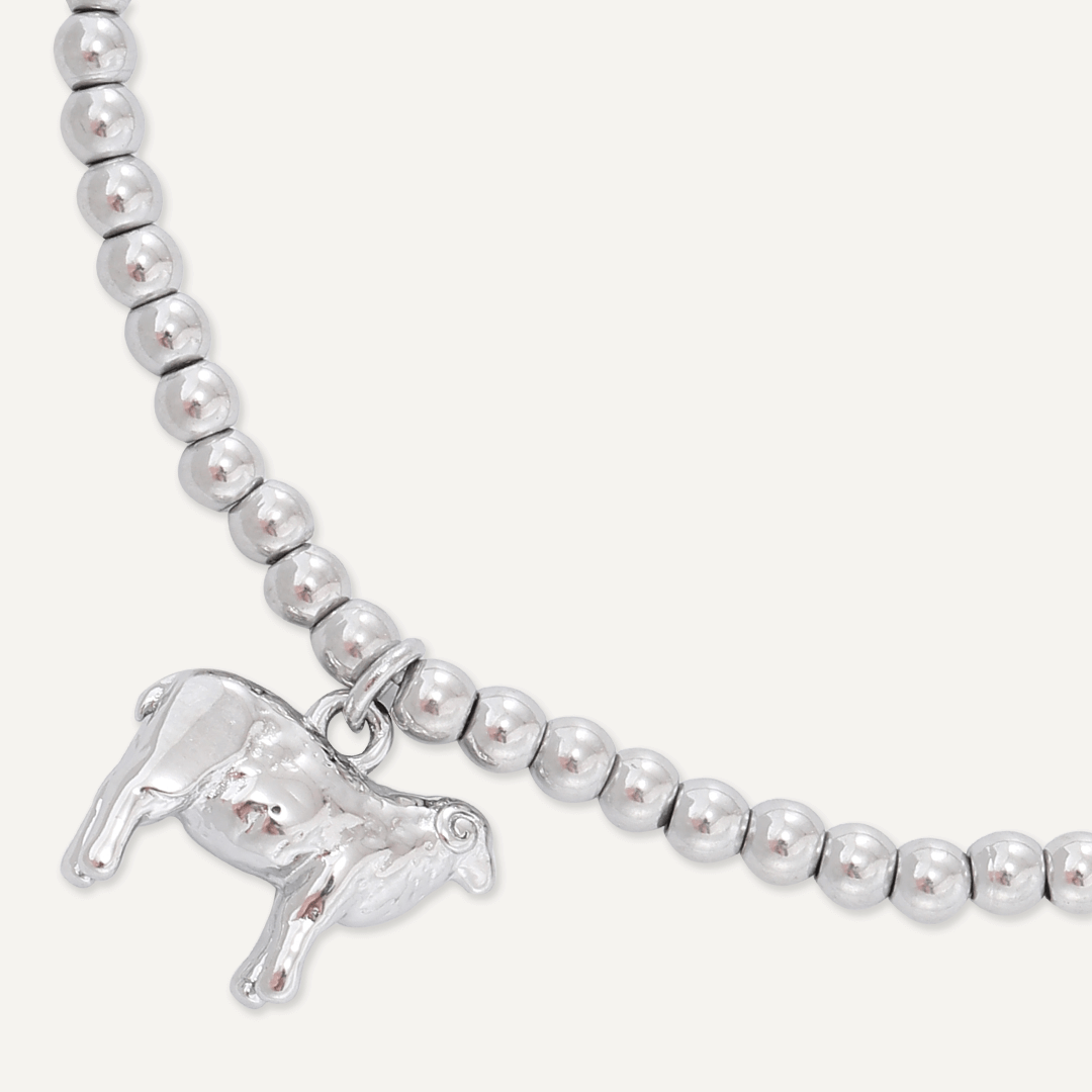 Memories: "I LOVE EWE" | Sheep  Bracelet | White Gold-Plated